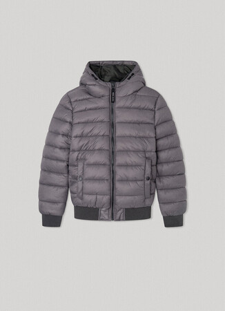 Pepe jeans jacket in gray with hood.
