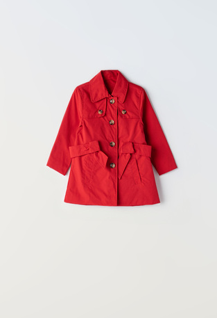 EBITA trench coat in red.