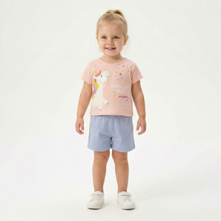 TRAX shorts set in light pink with lilac color.