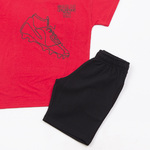 Σετ σορτς TRAX σε κόκκινο με μαύρο χρώμα και τύπωμα στο μπροστινό μέρος.