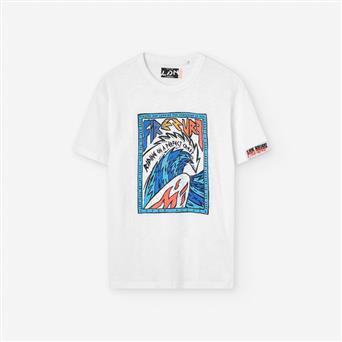 Βαμβακερό T-Shirt LOSAN σε λευκό χρώμα.