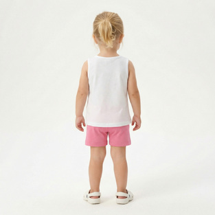 TRAX shorts set in white and pink.