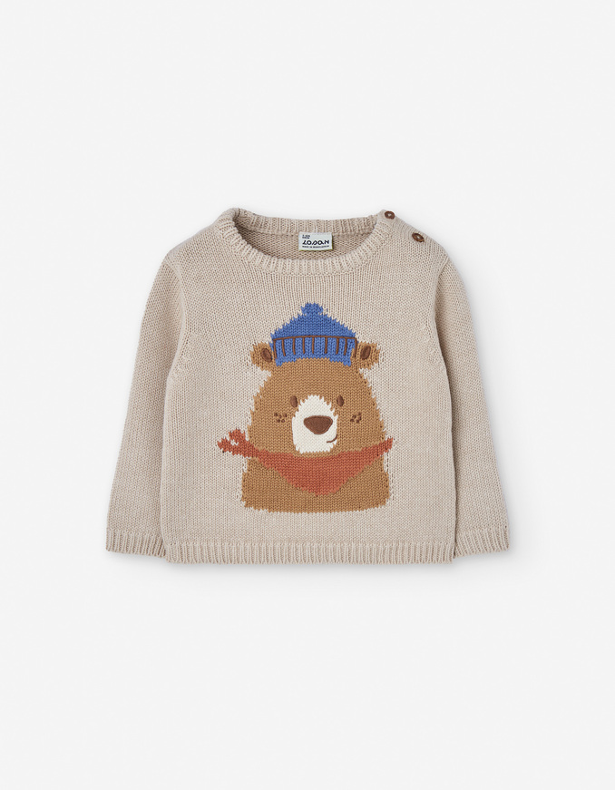 Πλεκτή μπλούζα LOSAN σε εκρού χρώμα.