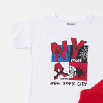 Βαμβακερό σετ TRAX σε λευκό με κόκκινο χρώμα.