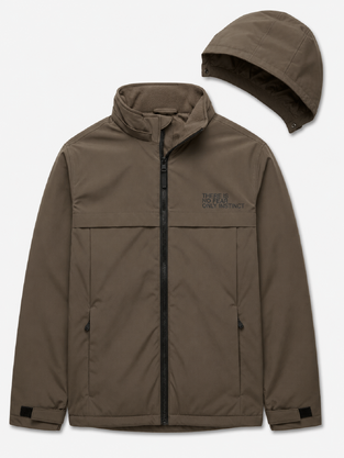 LOSAN jacket in light brown color with detachable hood.