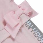 LAPIN HOUSE velor bodysuit in pink with bear print.