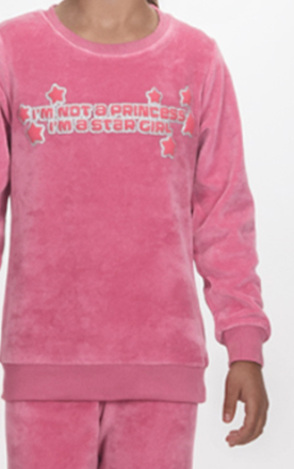 DREAMS velor pajamas in rotten apple color.