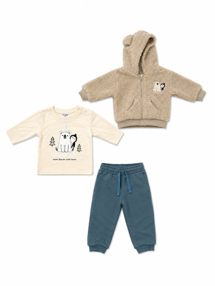 TRAX 3-piece tracksuit set with fur jacket.