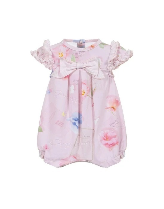 LAPIN HOUSE bodysuit in pink color with ruffles.