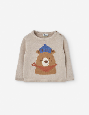 Πλεκτή μπλούζα LOSAN σε εκρού χρώμα.