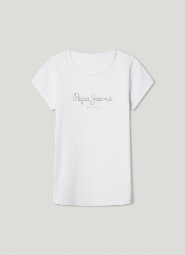 Μπλούζα με κοντό μανίκι Pepe Jeans σε λευκό χρώμα.