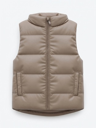 LOSAN sleeveless jacket in khaki color.