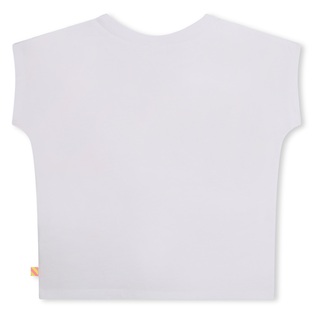 Μπλούζα βαμβακερή BILLIEBLUSH σε λευκό χρώμα με πολύχρωμο λογότυπο.