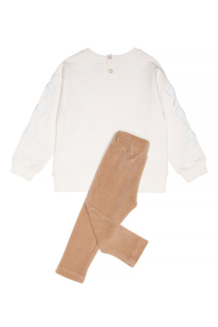 Set of SPRINT tights with a round neck in ecru-beige color.