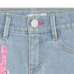 BILLIEBLUSH denim shorts in blue with embroidered sequins.