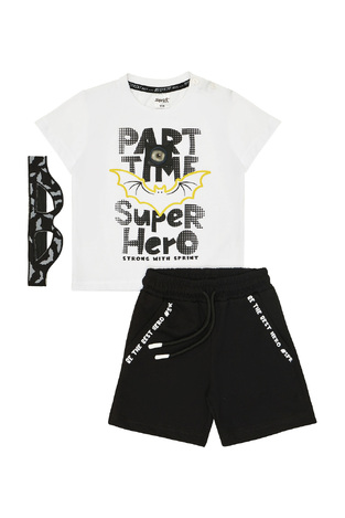 SPRINT blouse and shorts set, in white-black.