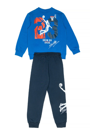 Seasonal SPRINT tracksuit set with round neck in roux blue.