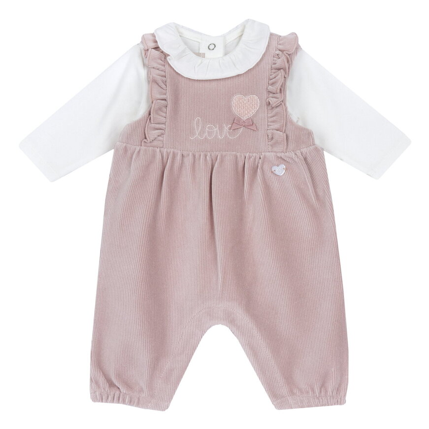 Σετ σαλοπέτα CHICCO με βελουτέ ριπ ύφασμα.