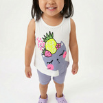 Σετ κολάν TRAX σε χρώμα λευκό με λιλά.