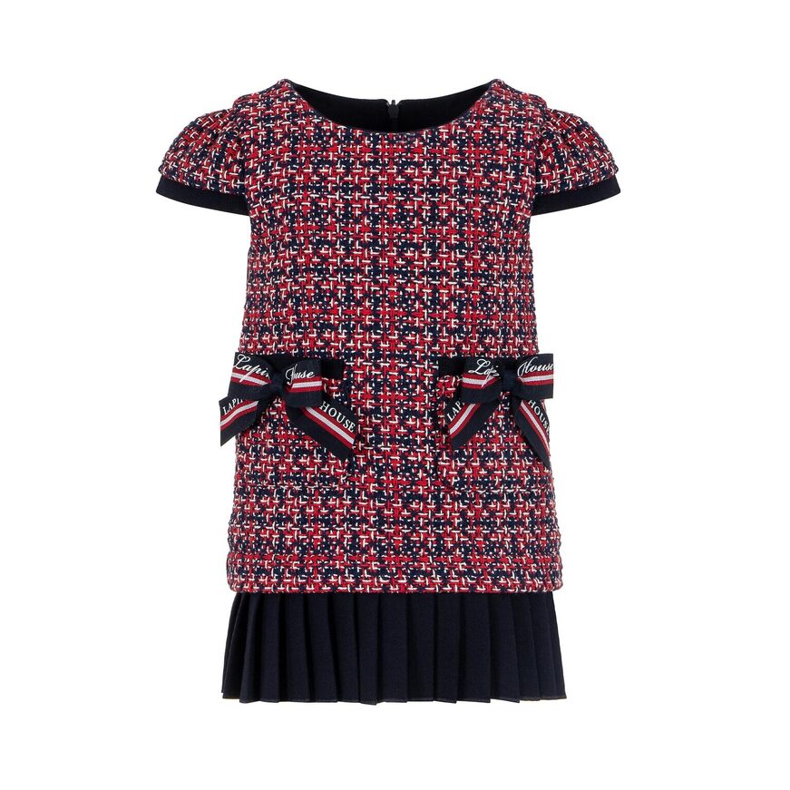 LAPIN HOUSE dress in dark blue color with special all over knitted design.