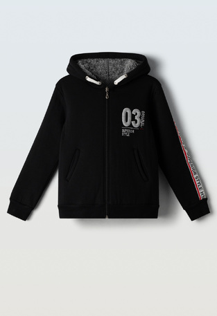 Jacket with inner lining made of HASHTAG fur, in black color.