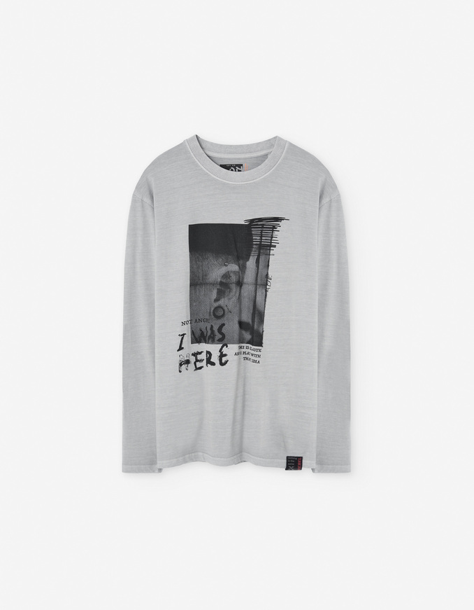 Μπλούζα βαμβακερή LOSAN σε γκρι χρώμα.