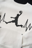 SPRINT tracksuit set in off-white color with embossed basketball player design.