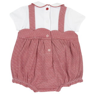 CHICCO bodysuit in red color with striped design.