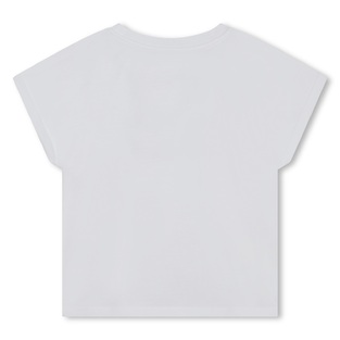 Μπλούζα D.K.N.Y. σε λευκό χρώμα με χρυσό μεταλλιζέ logo print.