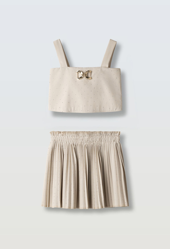 Σετ φούστα ΕΒΙΤΑ σε χρώμα μπεζ.