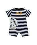 LAPIN HOUSE bodysuit with striped blue-white pattern.