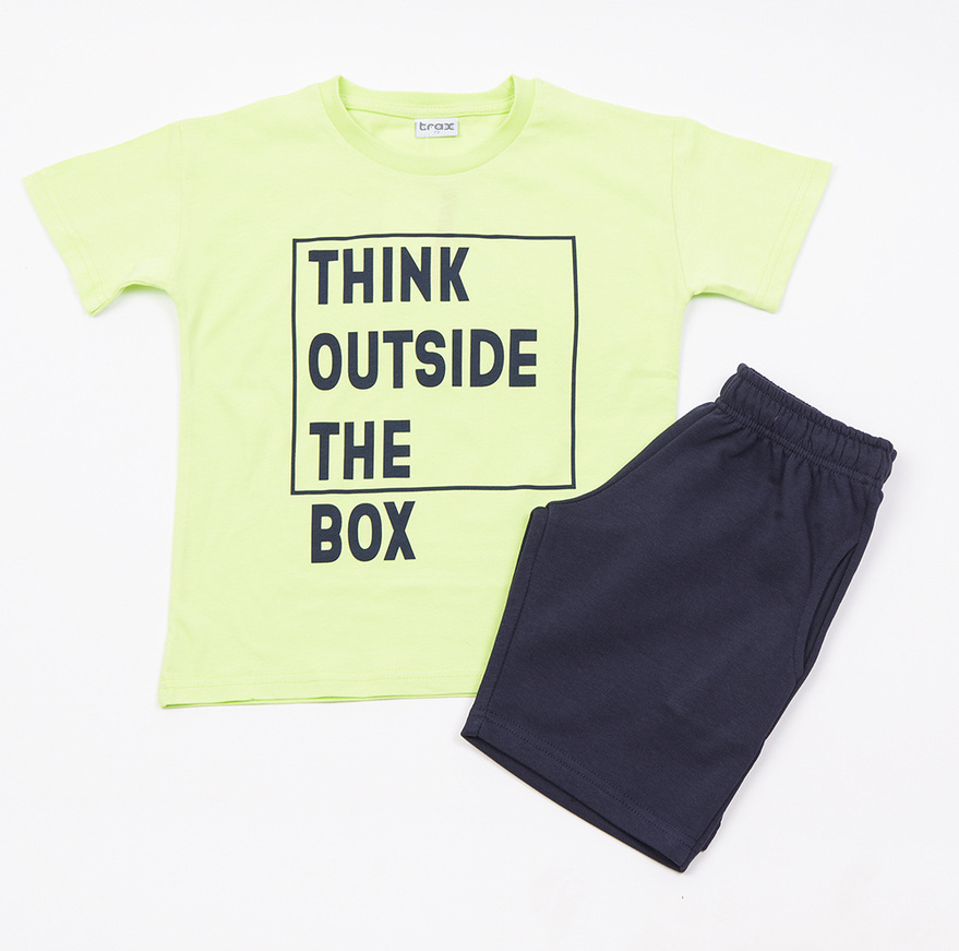 Σετ σορτς TRAX σε λάιμ με μαύρο χρώμα.