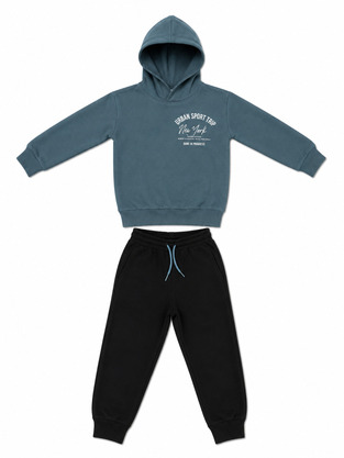 TRAX tracksuit set in petrol and black.