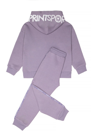 SPRINT tracksuit set in lilac color with built-in hood. 