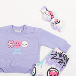 Σετ κολάν TRAX με ασορτί κορδέλα, σε χρώμα λιλά.