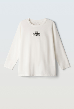 HASHTAG cotton blouse in white.