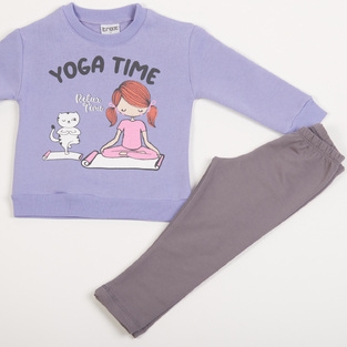 Set of TRAX leggings in lilac-grey color.
