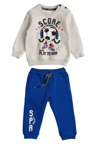 SPRINT tracksuit set in gray color with soccer ball print.