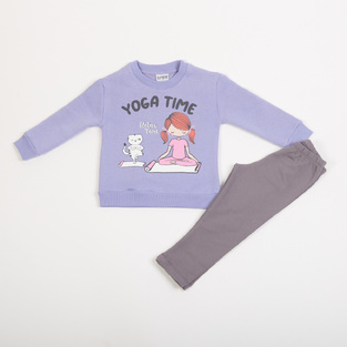 Set of TRAX leggings in lilac-grey color.