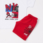 Βαμβακερό σετ TRAX σε λευκό με κόκκινο χρώμα.