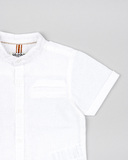 Πουκάμισο λινό LOSAN σε λευκό χρώμα.