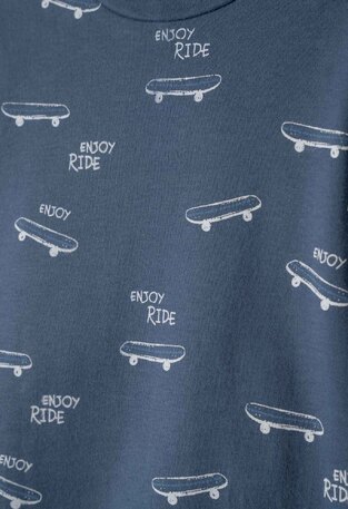 HOMMIES pajamas with matching sleep mask in blue raff color.