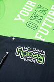 Set of SPRINT shorts in green color with embossed logo.