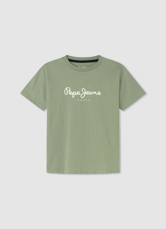 Μπλούζα βαμβακερή Pepe Jeans σε λαδί χρώμα.
