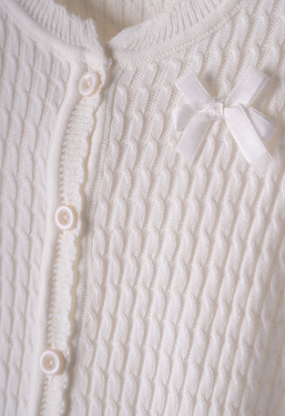 EBITA knitted cardigan in off-white color.