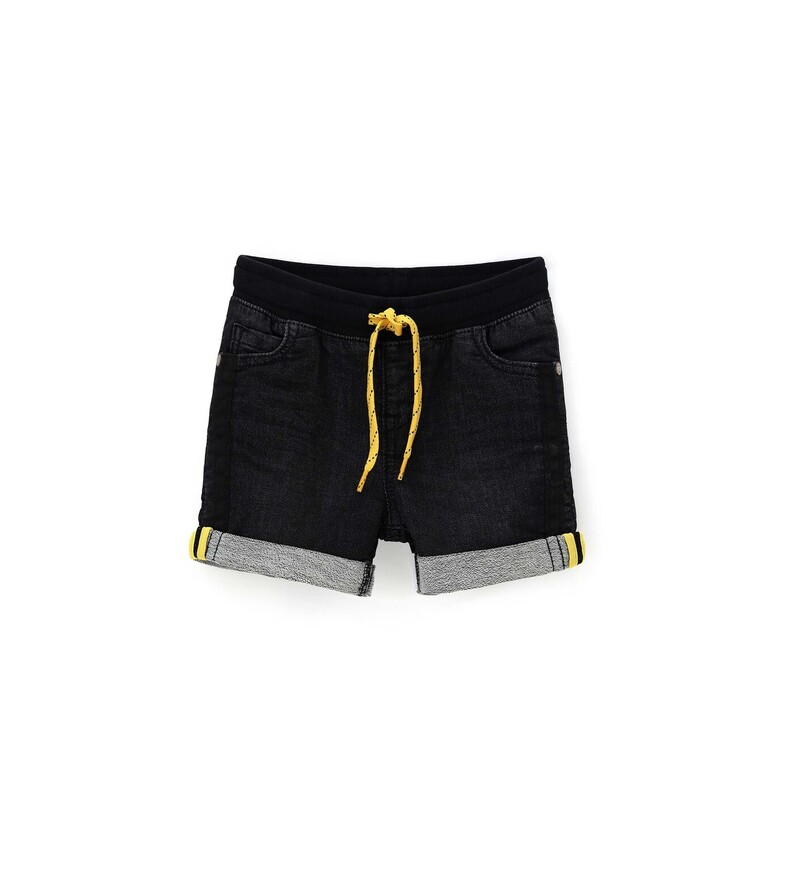 ORIGINAL MARINES shorts in black, with external elastic and drawstring in the waist.