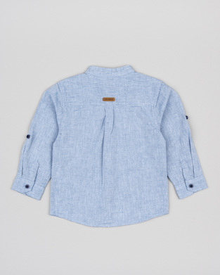 LOSAN linen shirt in sky blue.