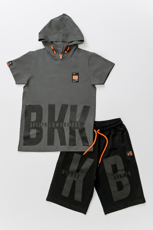 SPRINT shorts set in gray color with hood.