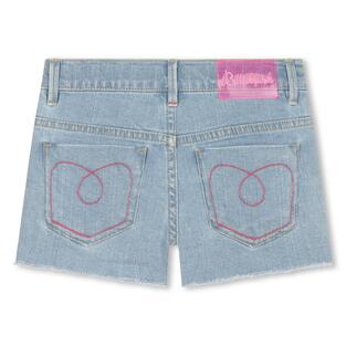 BILLIEBLUSH denim shorts in blue with embroidered sequins.