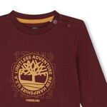 Μπλούζα βαμβακερή TIMBERLAND σε μπορντώ χρώμα με ανάγλυφο τύπωμα.